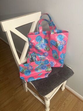 Consuela Bright “Grab n Go mini and Basic Totes bags. Pink and Blue Citrus